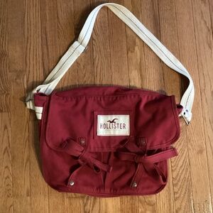 Hollister California Red Book Cotton Canvas Messenger Bag Vintage